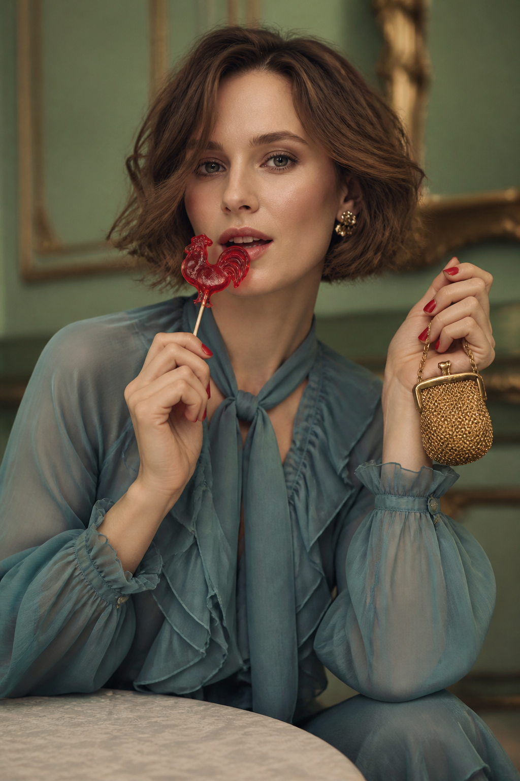 European Fashion Portrait with Russian Candy