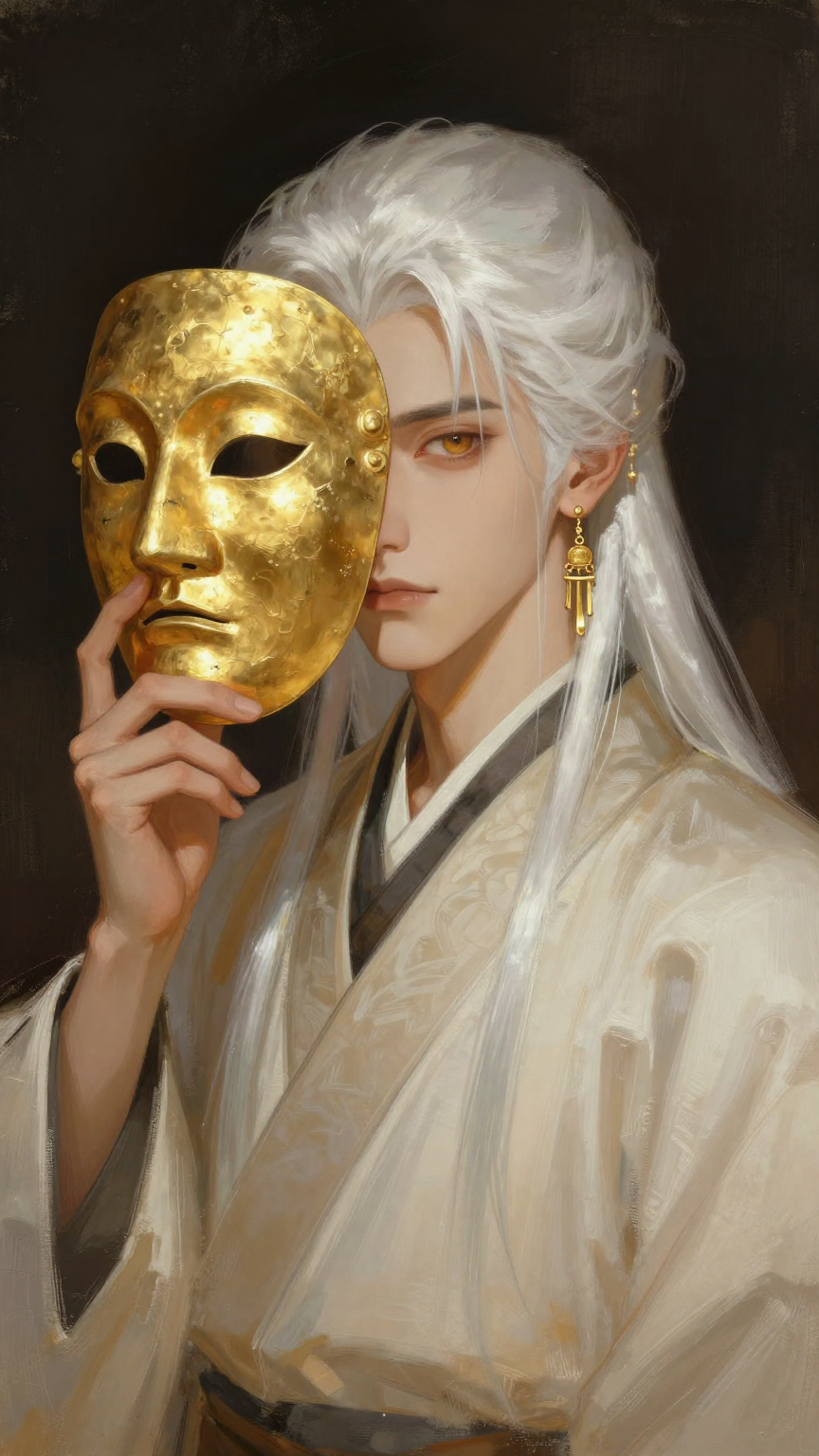 Ethereal Scholar with Golden Mask