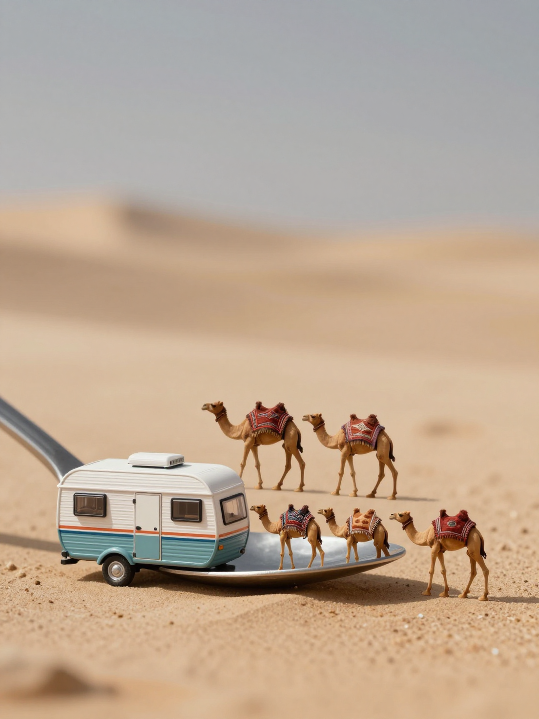 Surreal Desert Caravan Teaspoon Microcosm