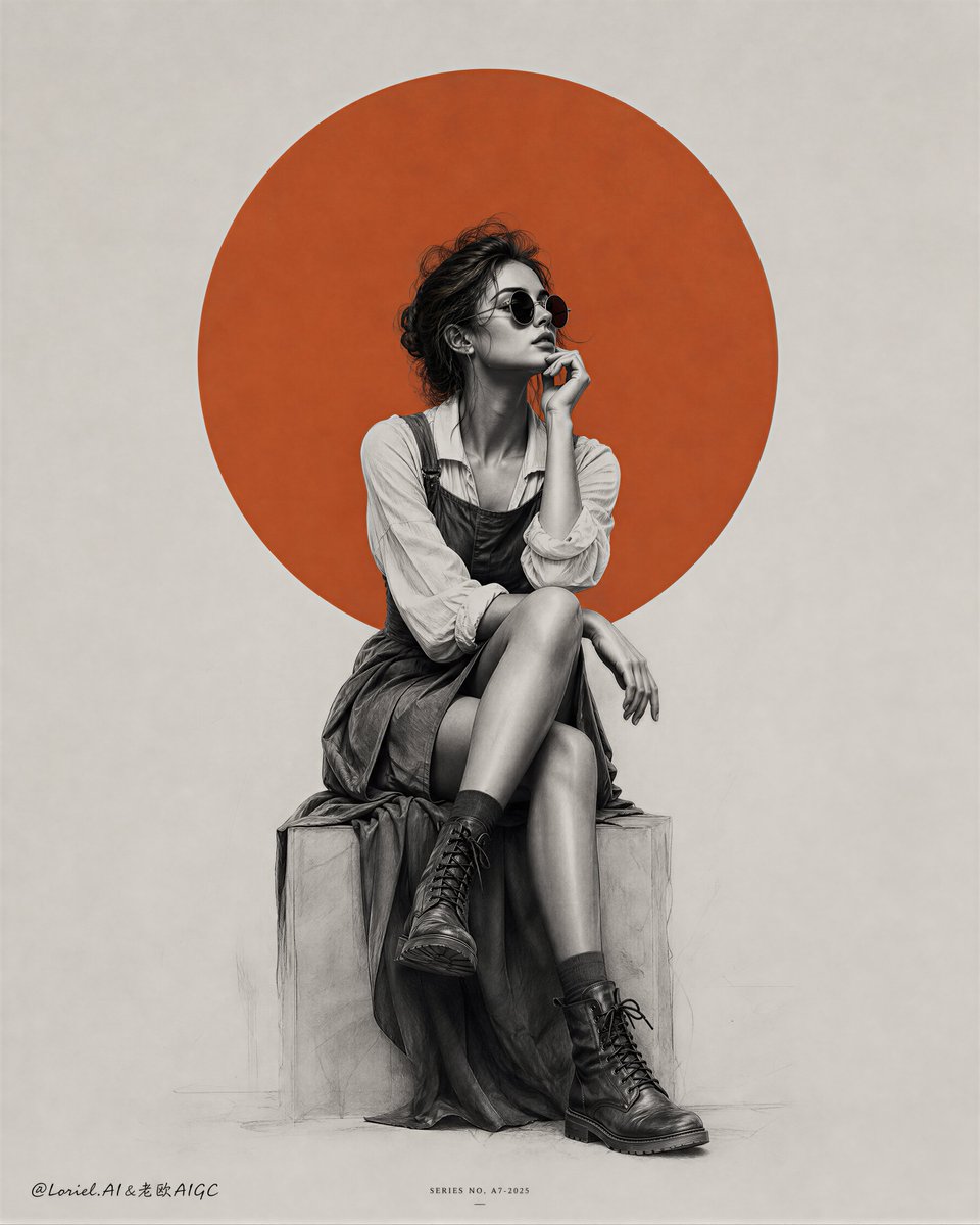 Avant-Garde Monochrome Portrait with Industrial Yellow Erosion
