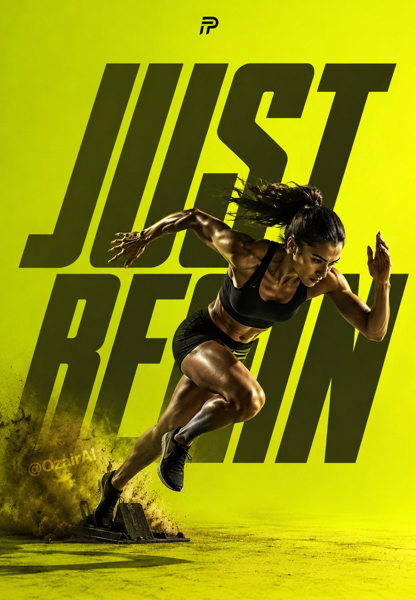 Dynamic Sprint Start Neon Athletics Poster