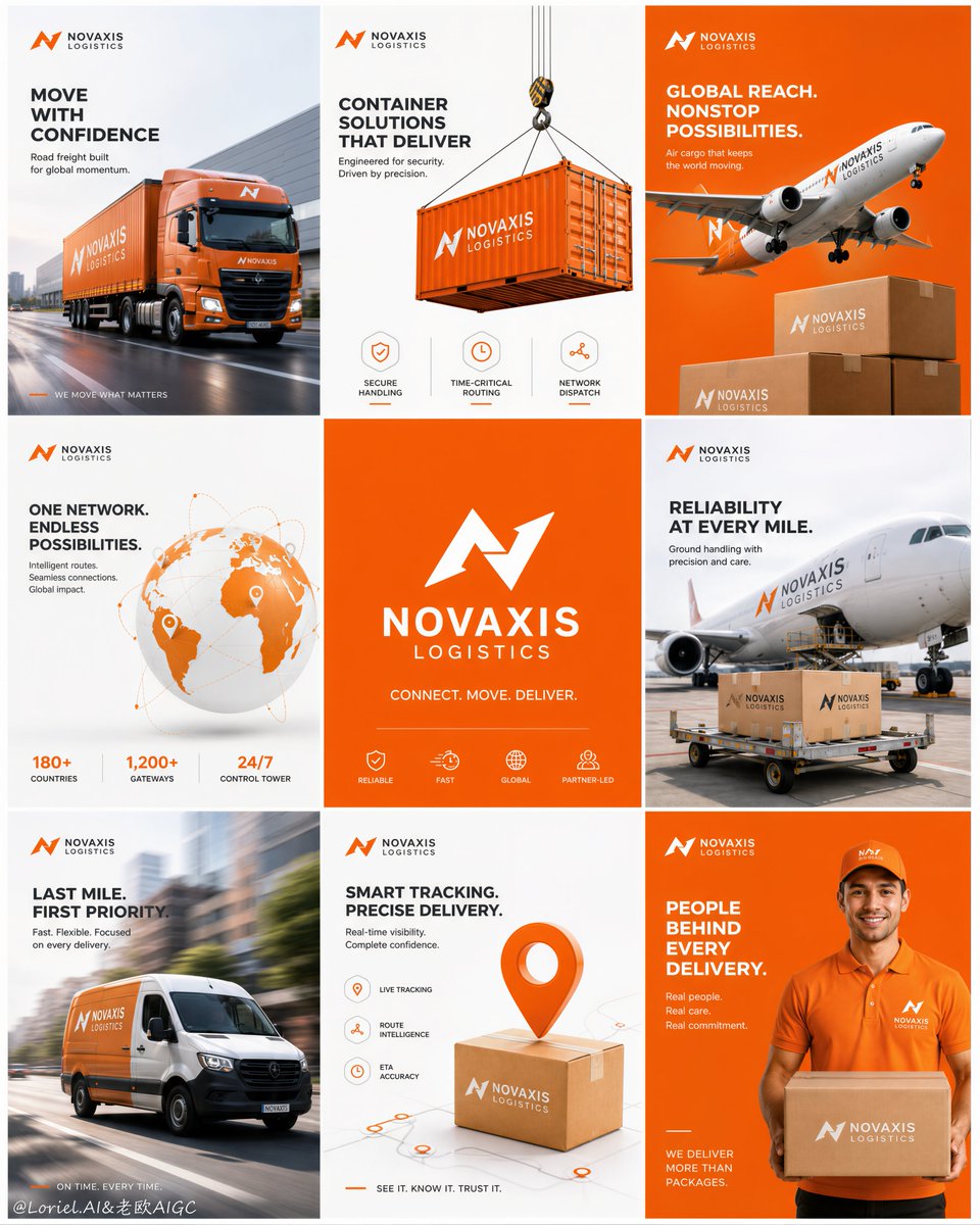 Futuristic Global Logistics 3x3 Campaign Board