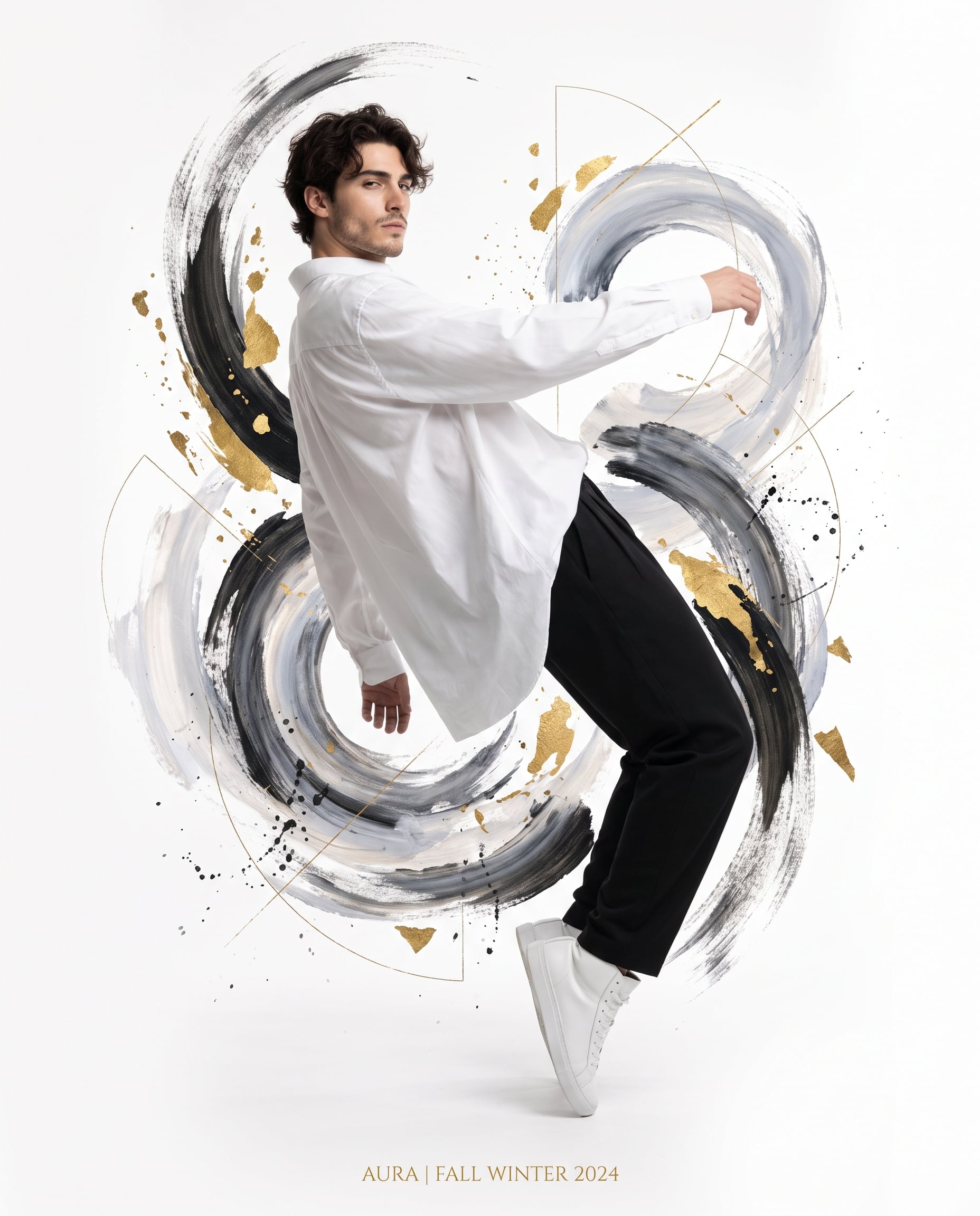 Abstract Gold & Monochrome High-Fashion Editorial
