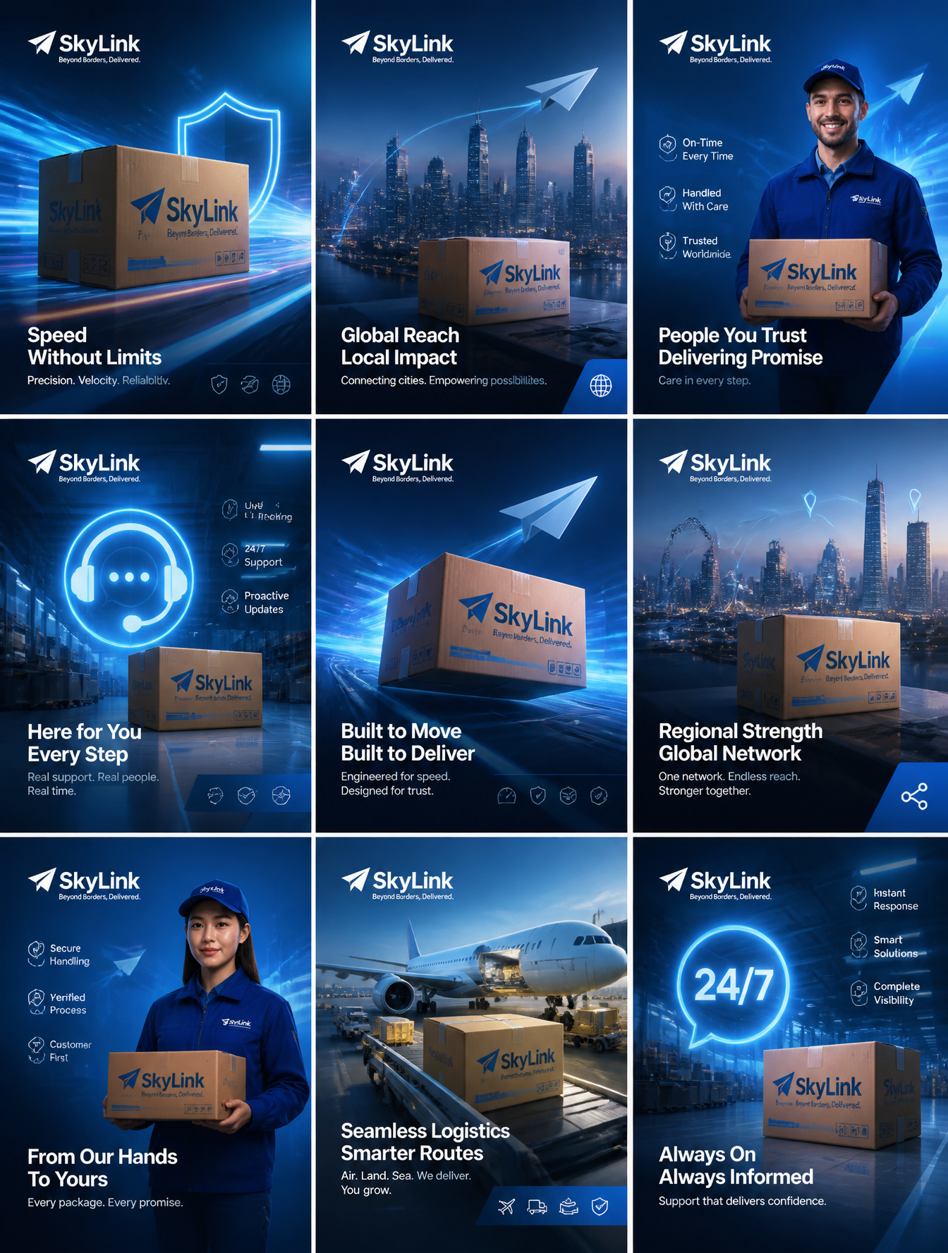 Ultra-Premium Global Logistics 3x3 Campaign Grid