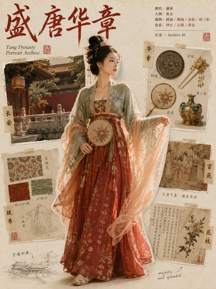 Oriental Dynasty Archive Collage Poster