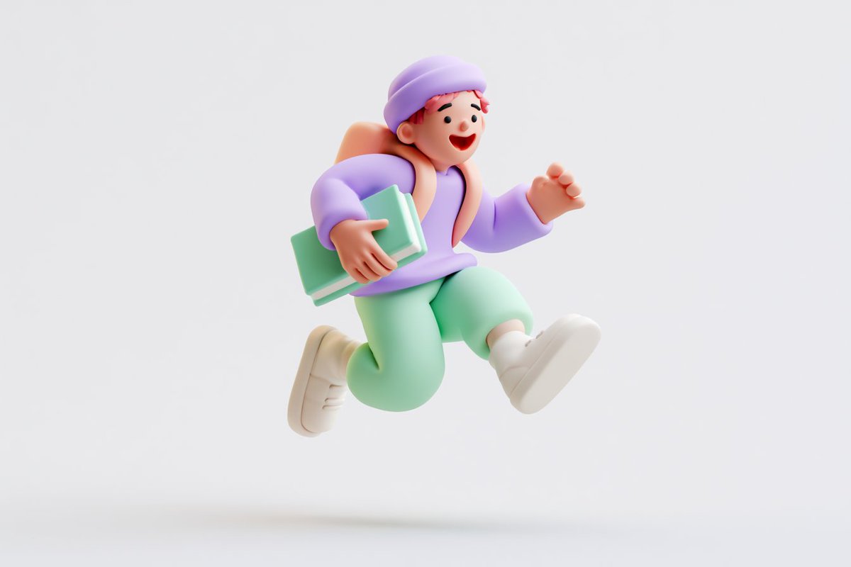 Claymorphism Stylized 3D Character Icon