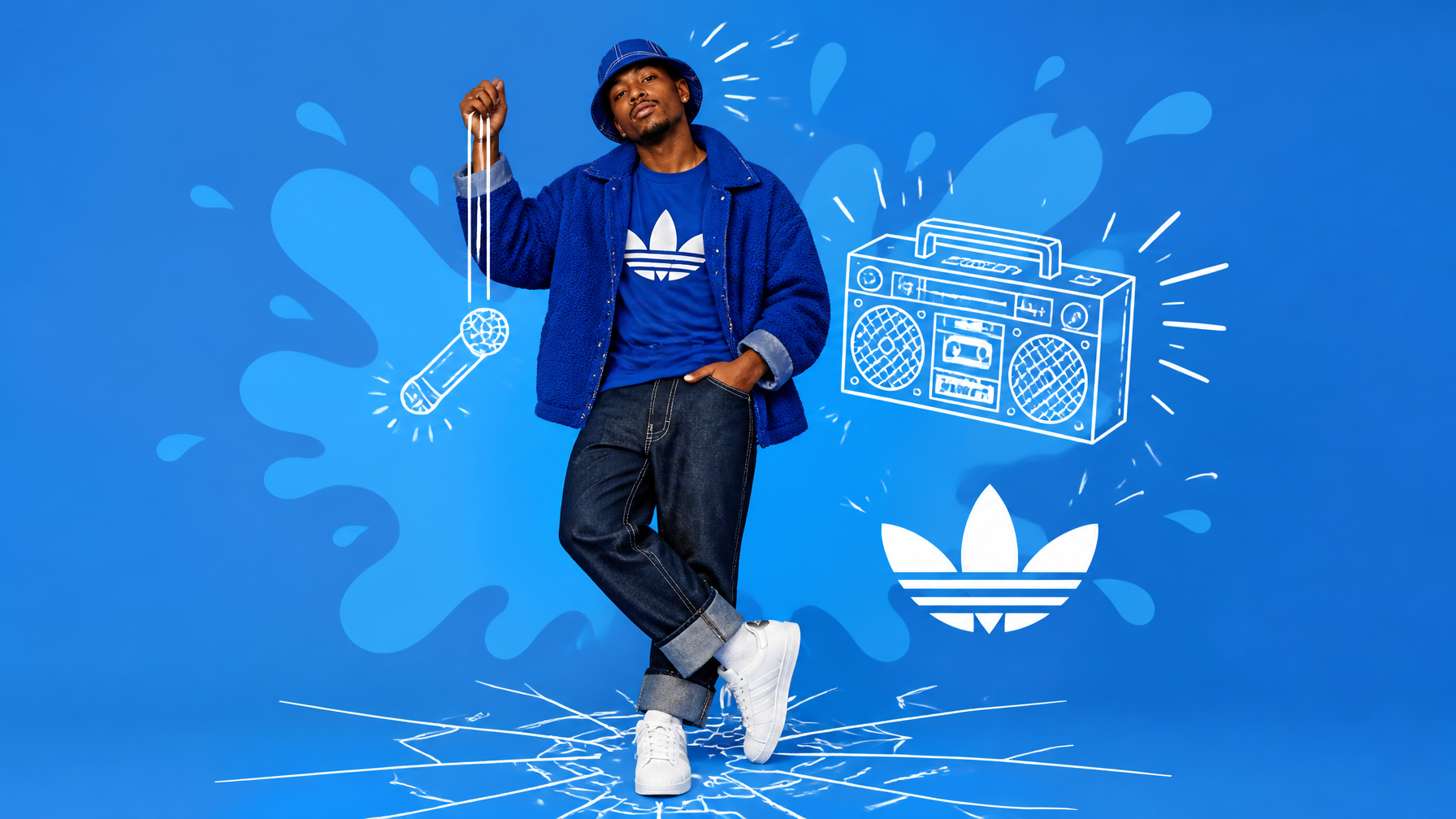 Urban Streetwear Portrait with Digital Mixed Media Art