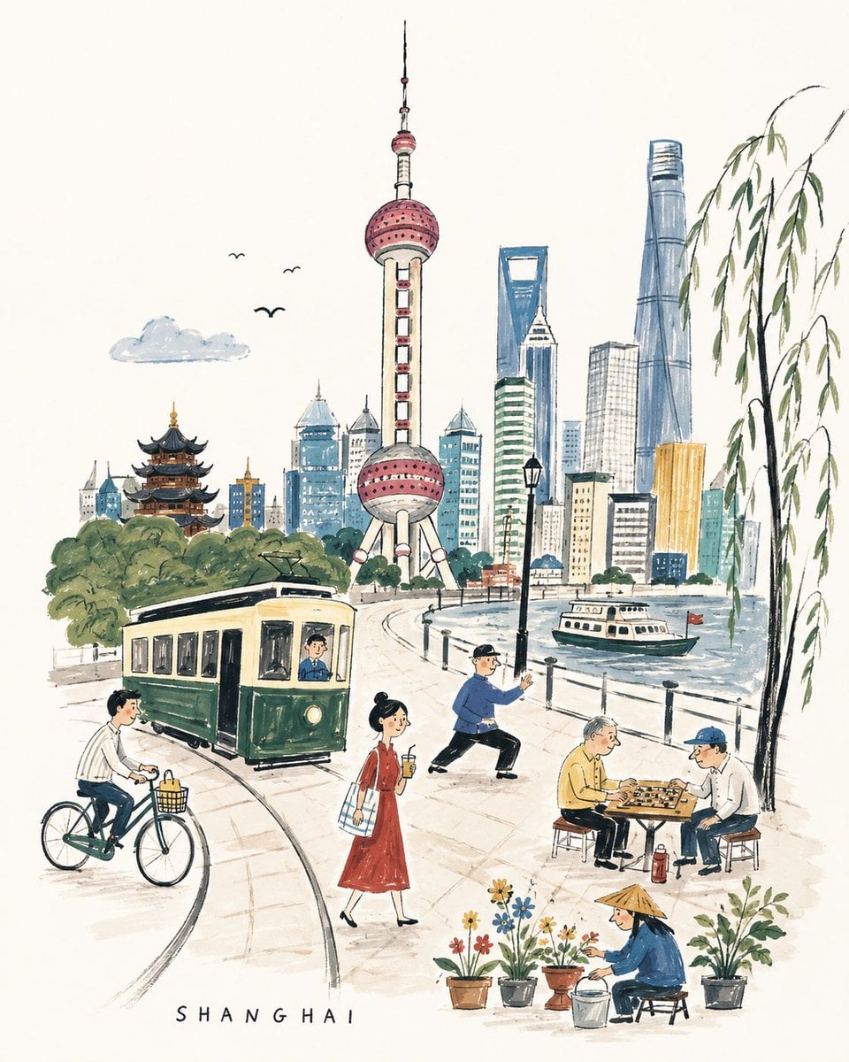 Vintage Mid-Century Travel Book Illustration - alternate
