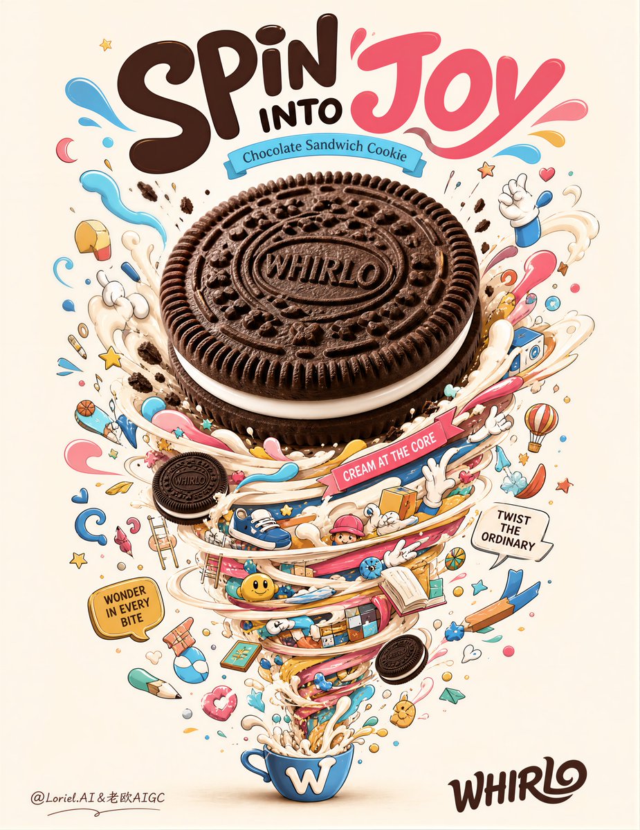 Whirlo Cookie Surrealist Advertising Poster