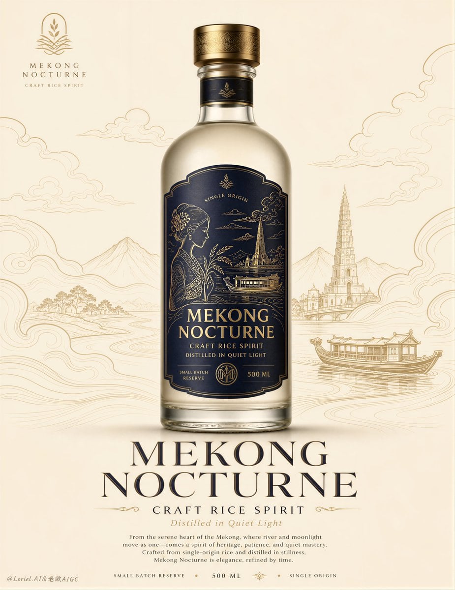 Mekong Nocturne Ultra-Premium Spirits Poster - alternate