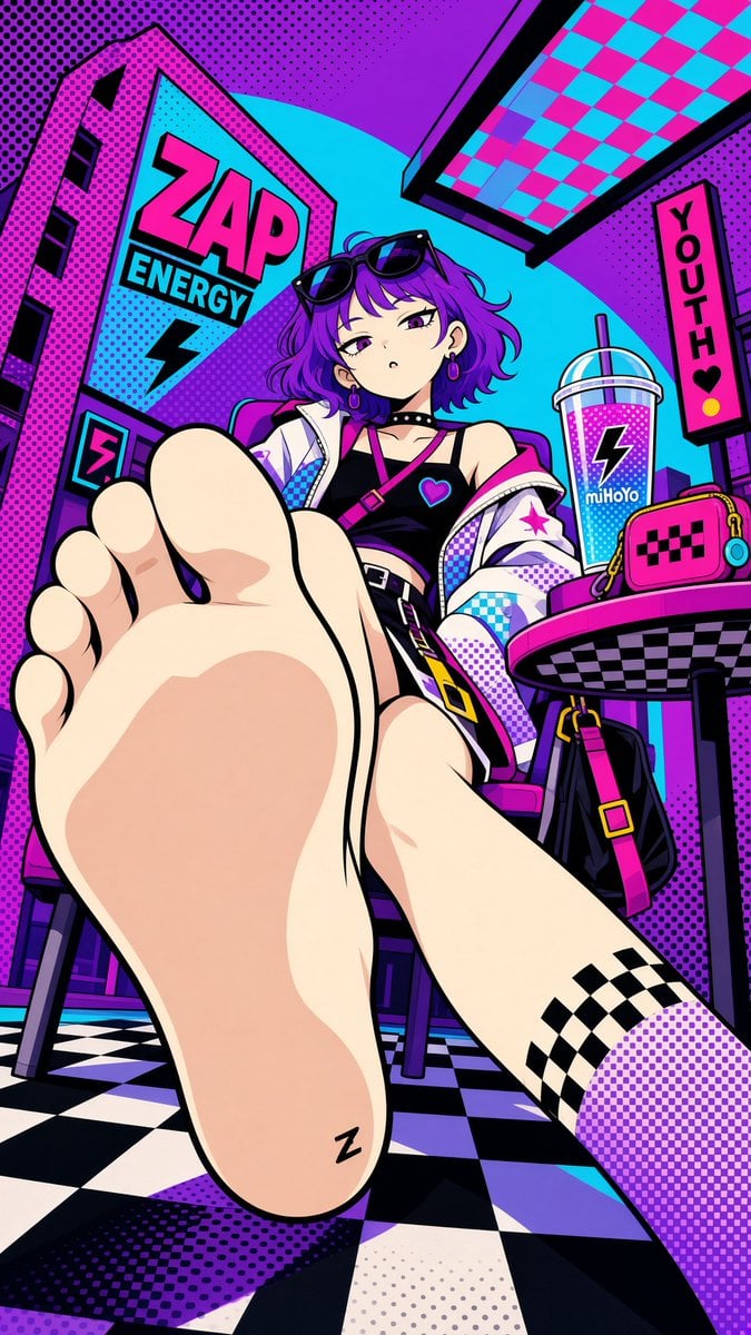 Acid Retro Fisheye Sneaker Illustration - alternate