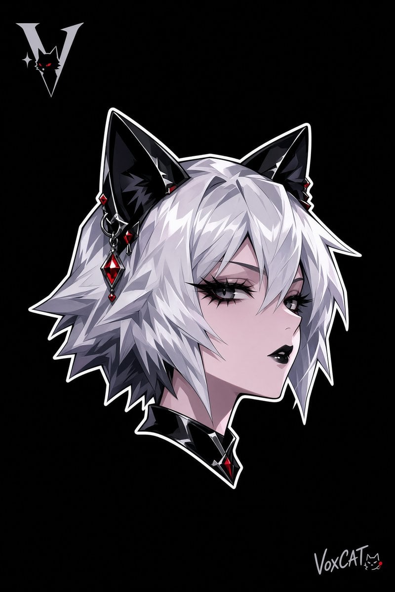 Cyber-Cat Noir Porcelain Illustration