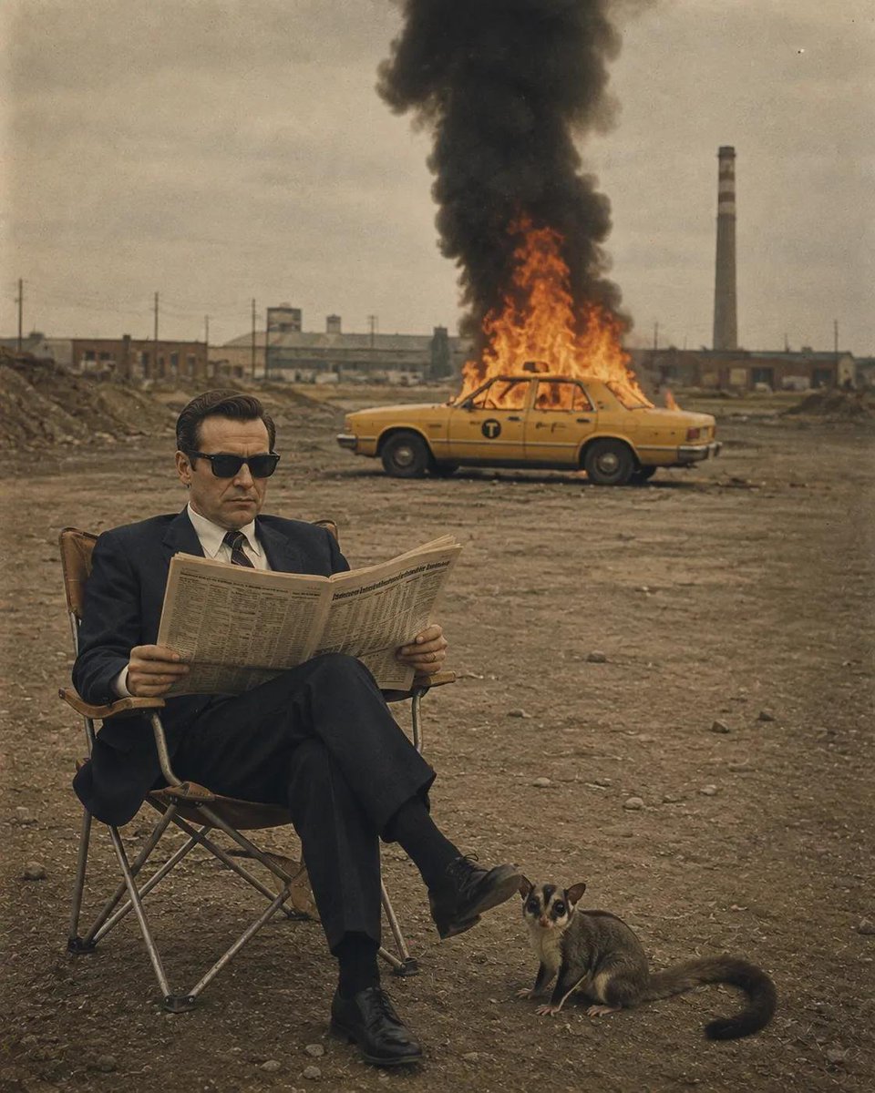 Surreal cinematic vintage photograph of a calm, impeccabl...