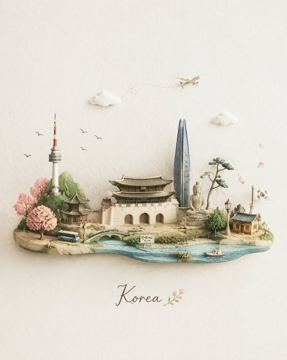 Handcrafted Miniature Destination Diorama Postcard