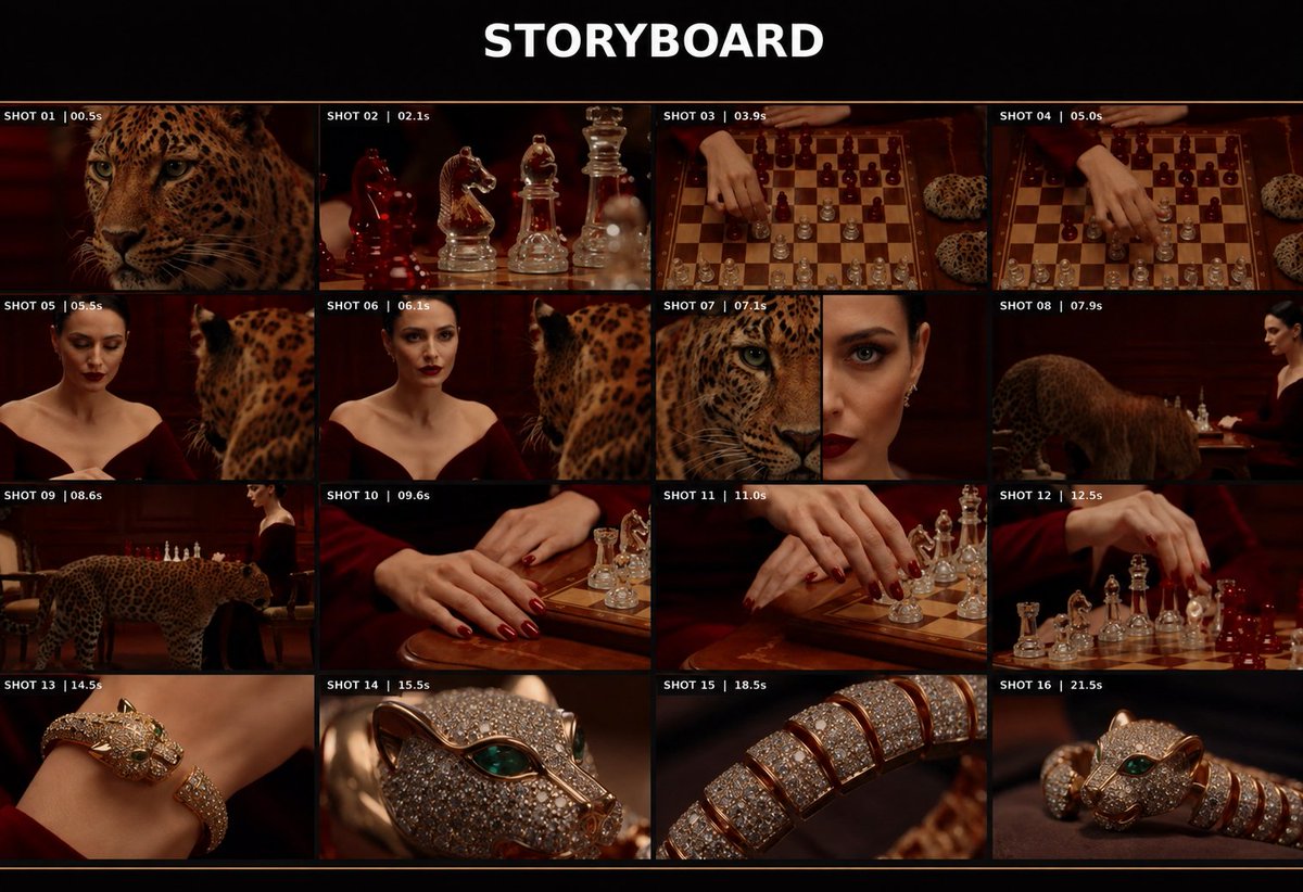 Create a 22-second ultra-luxury cinematic jewelry commerc...
