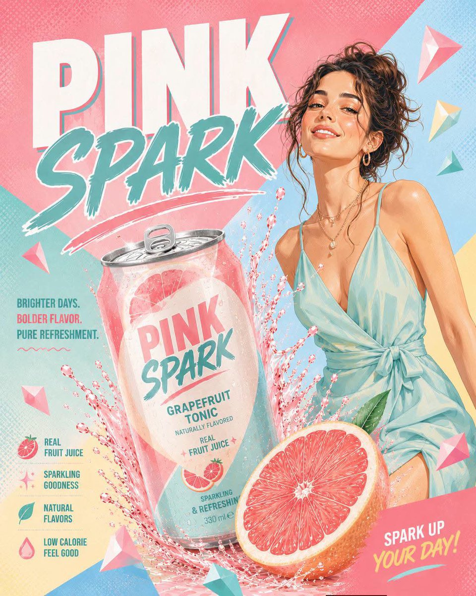 Dynamic Pastel Pop Beverage Advertisement