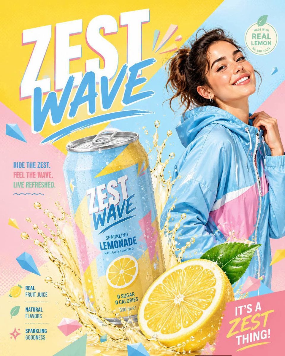 Dynamic Pastel Pop Beverage Advertisement - alternate