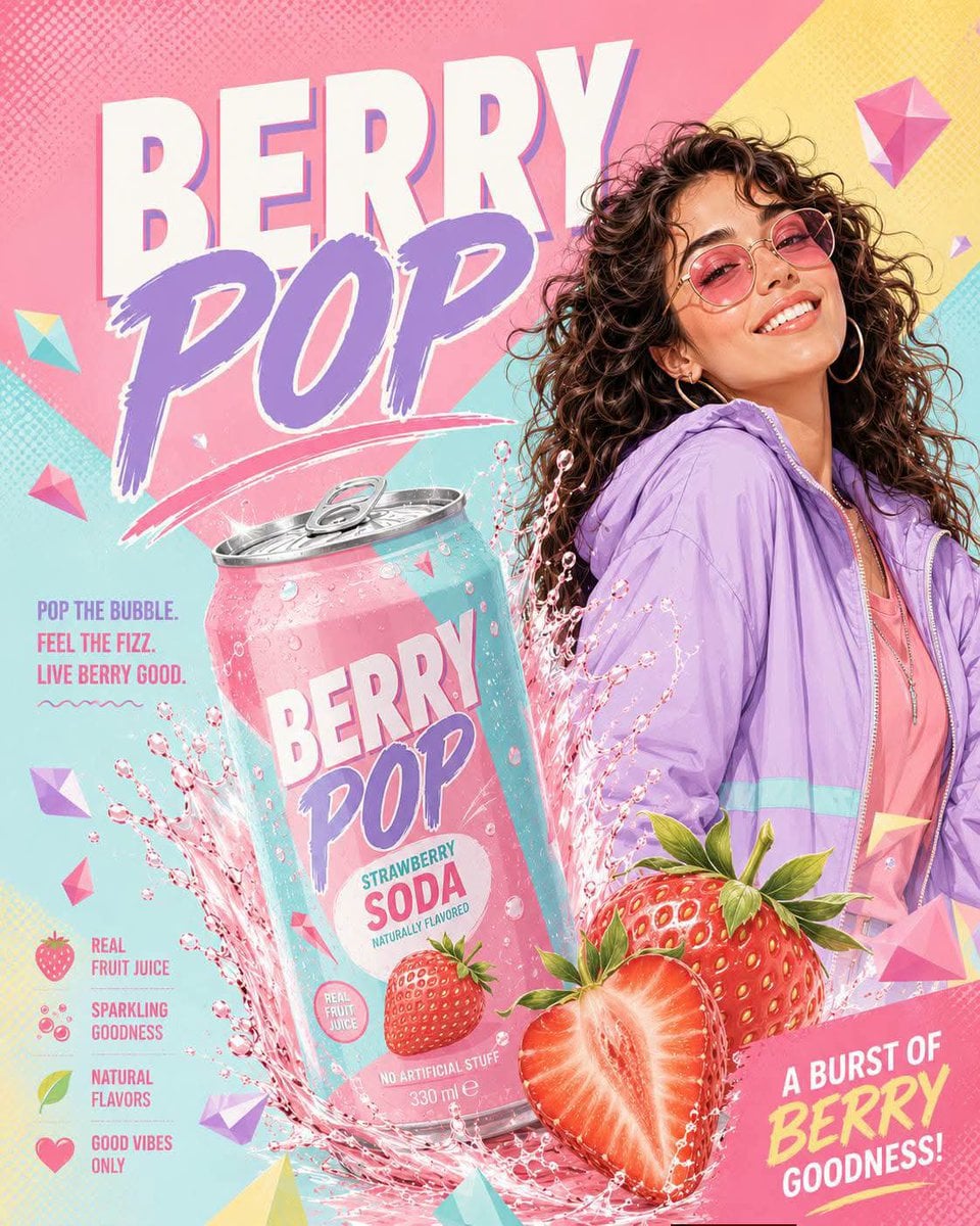 Dynamic Pastel Pop Beverage Advertisement - alternate
