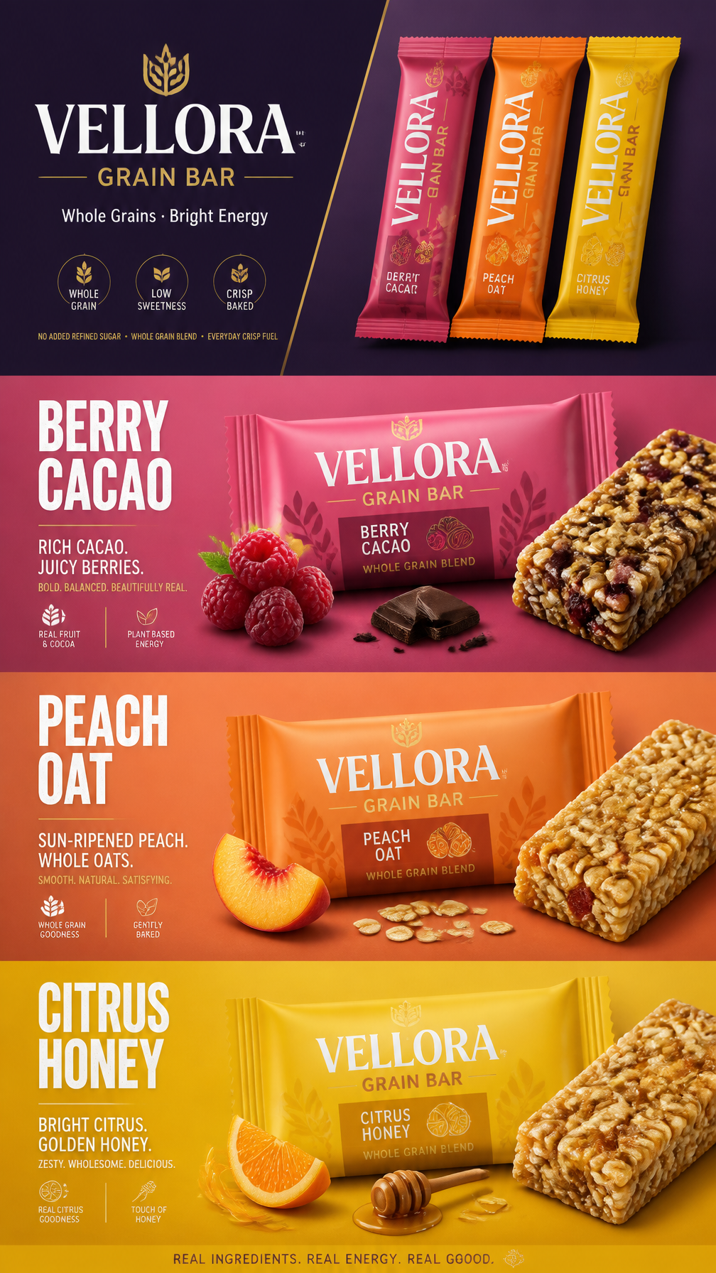 Vellora Premium Grain Bar Campaign Poster