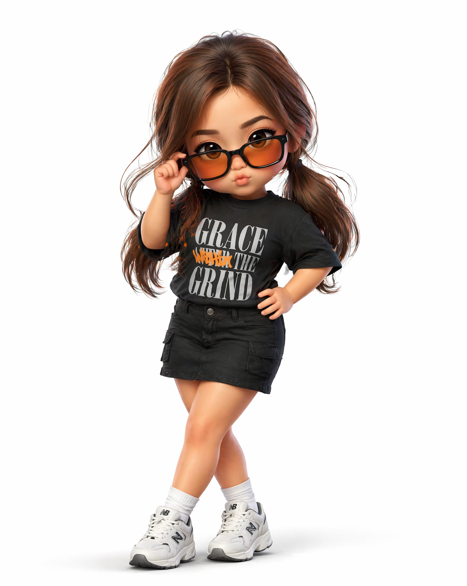 Confident Chibi Girl 3D Collectible