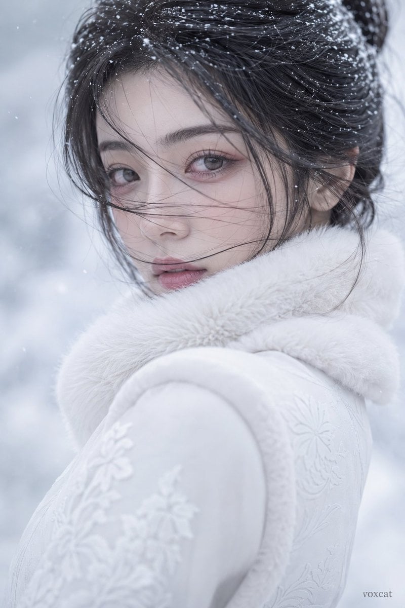 Ethereal Winter Muse Portrait - alternate