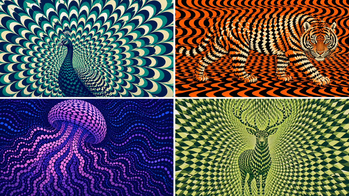 Kinetic Op Art Hidden Figure Pattern