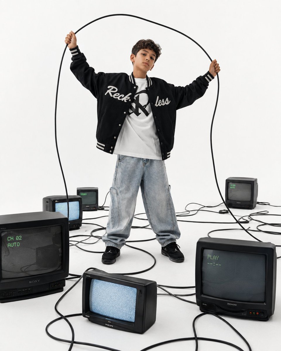 Y2K Streetwear Editorial with Retro TVs