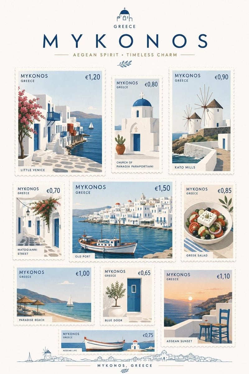 Minimalist Destination Commemorative Stamp Sheet - alternate
