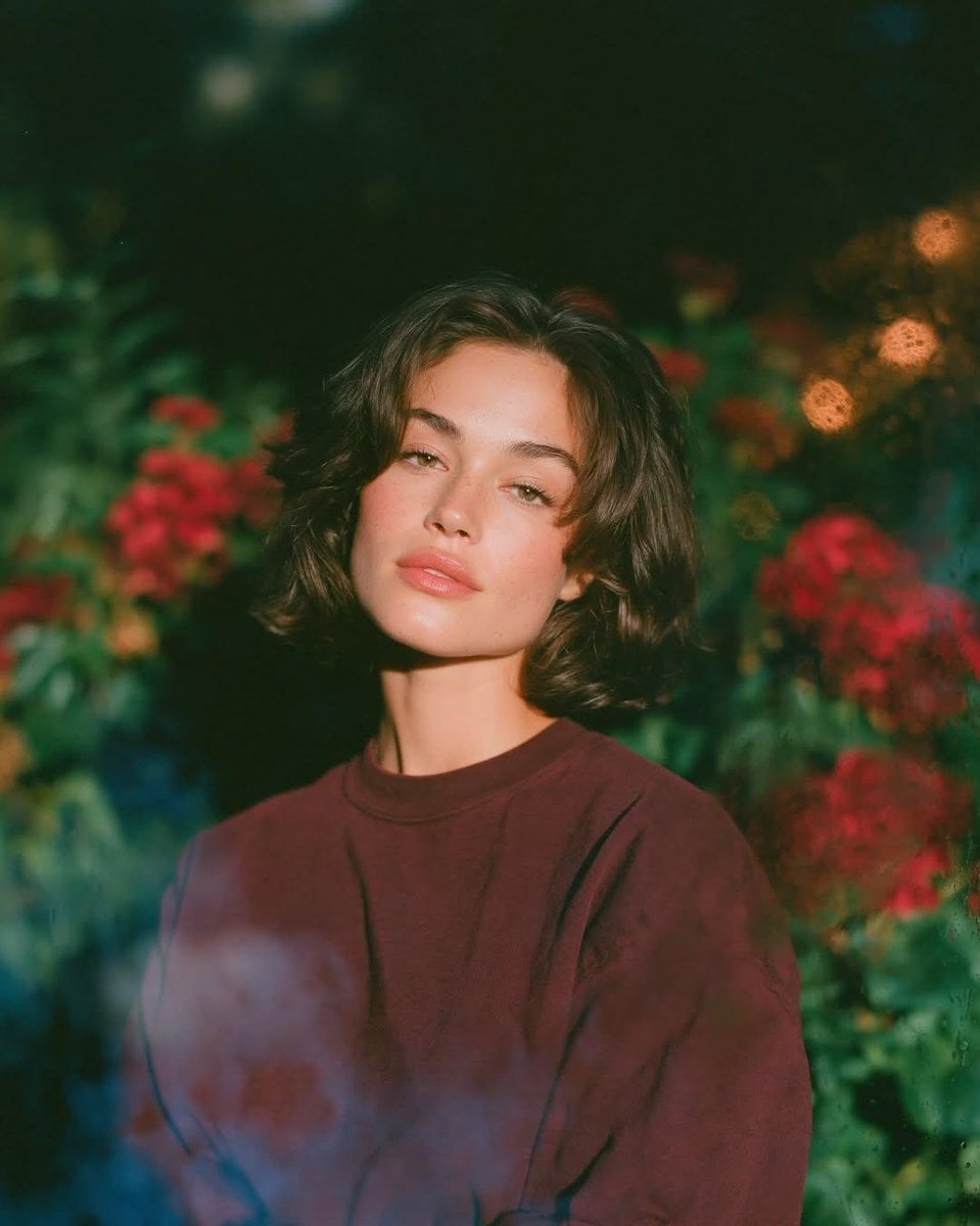 Rainy Night Garden Portrait - alternate