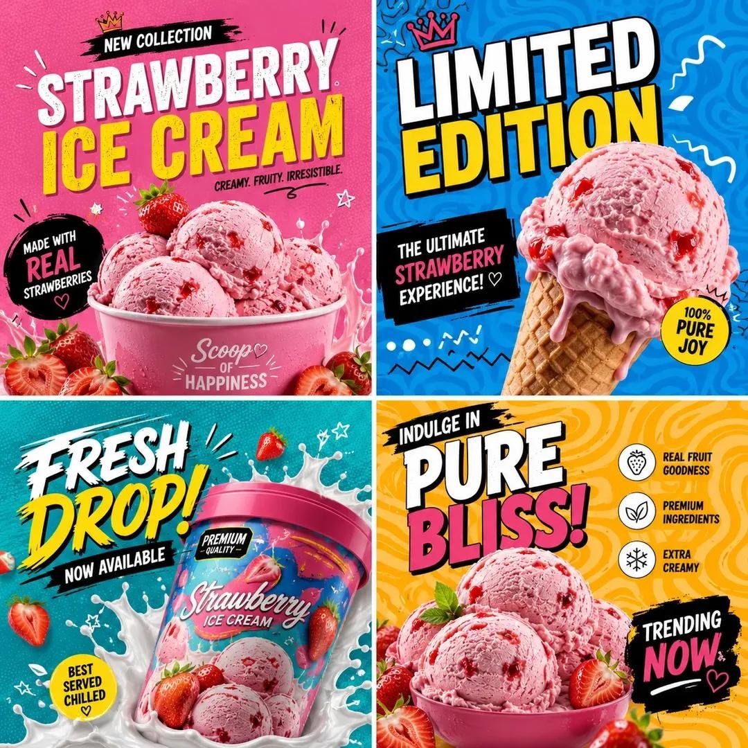Pop-Art Social Media Product Campaign Grid