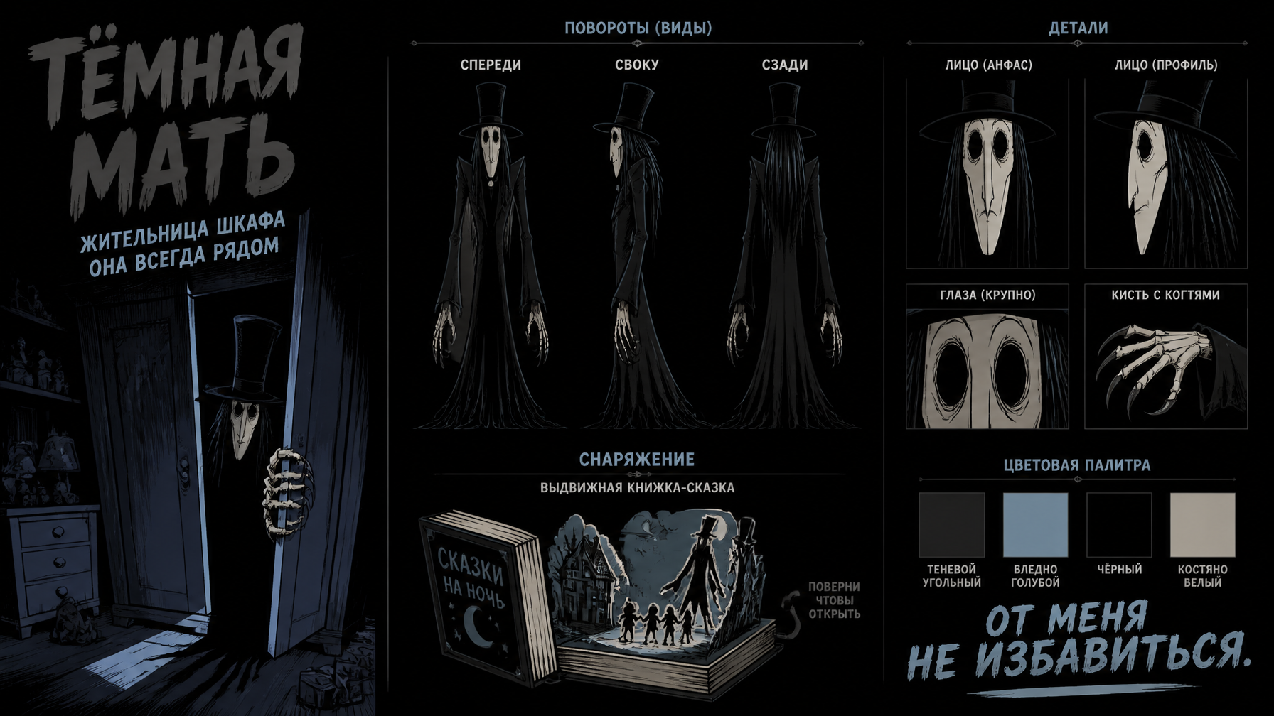 Dark Mother Horror Character Reference Sheet