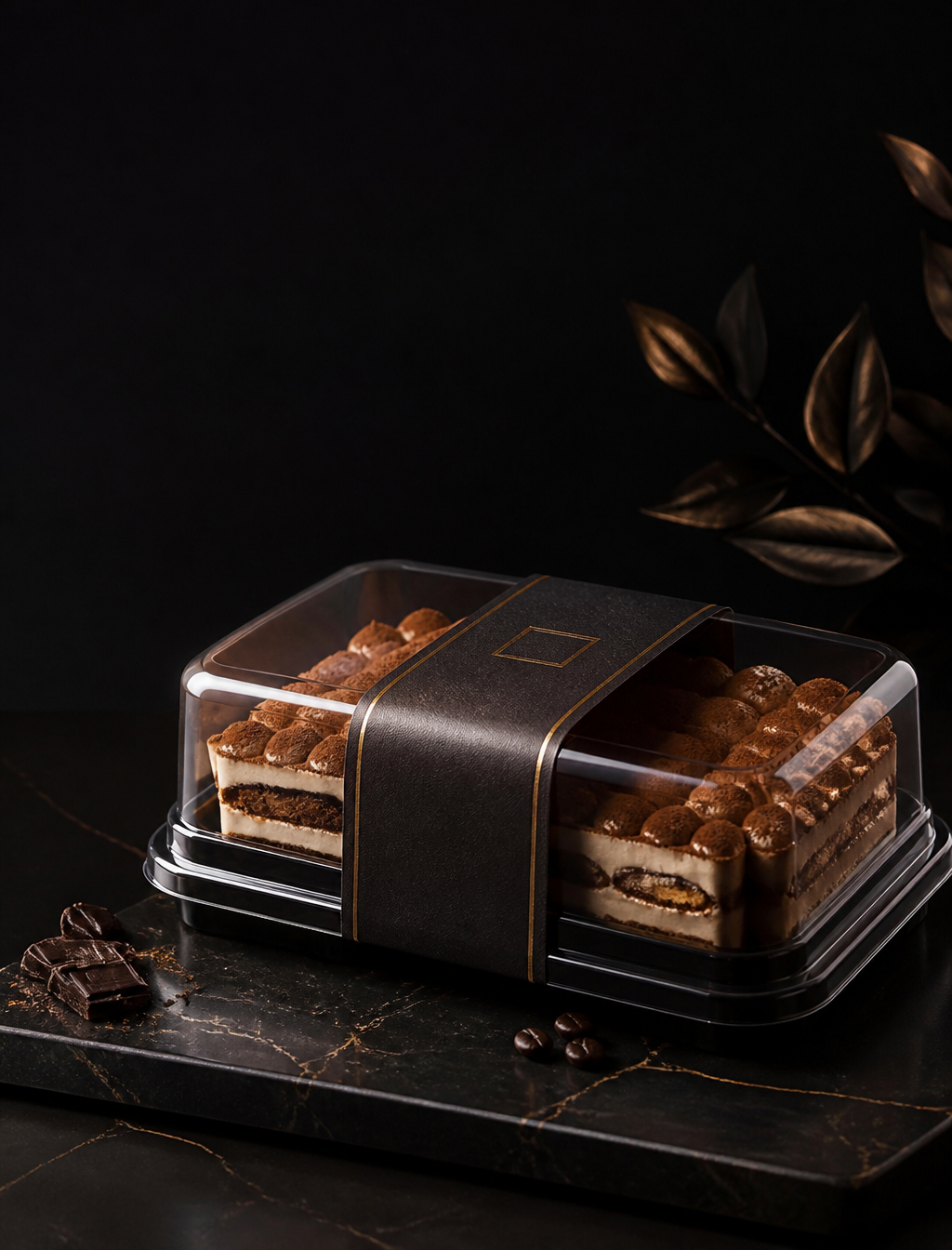 Premium Dark Luxury Dessert Packaging