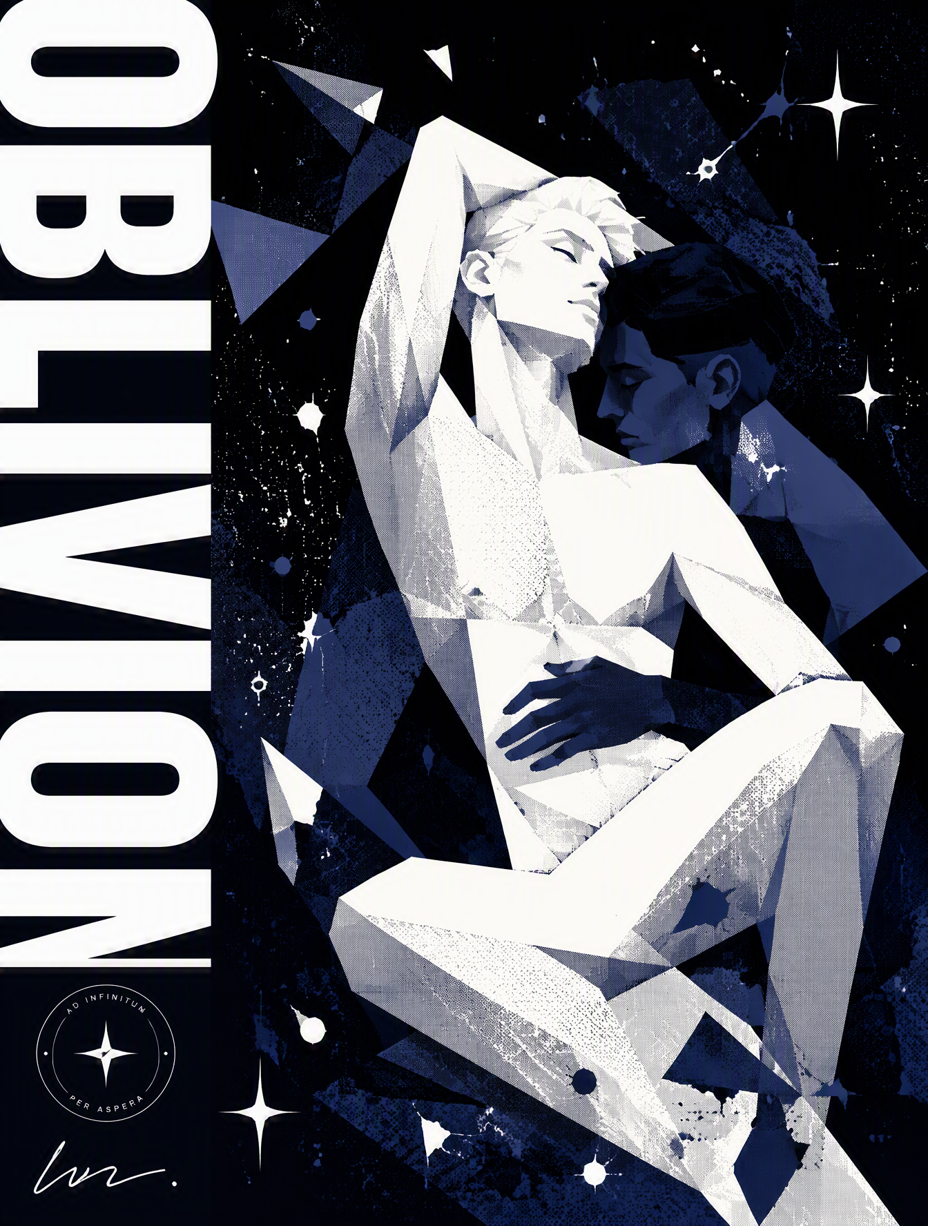 Avant-Garde Cosmic Embrace Poster