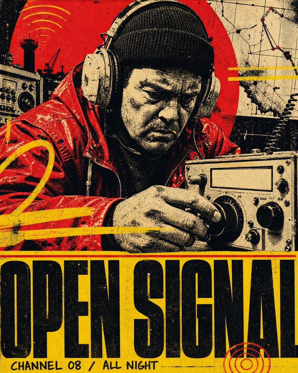 Four-ink screen print. Four people still working after ev... - alternate