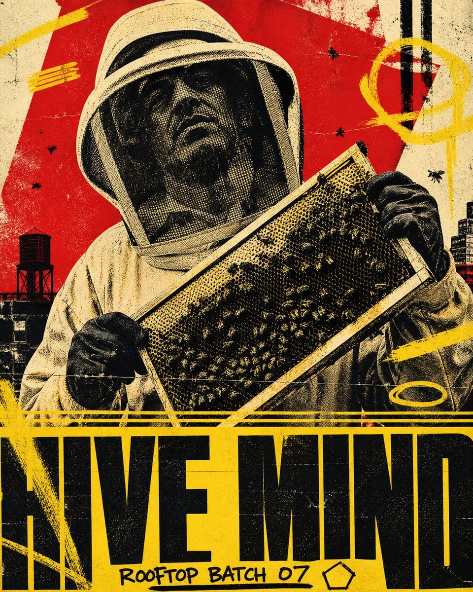 Four-ink screen print. Four people still working after ev... - alternate
