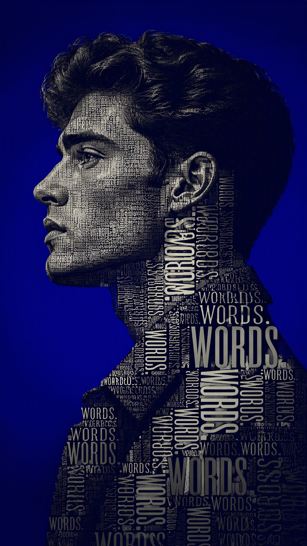 Create a premium 9:16 conceptual poster of a young male m...