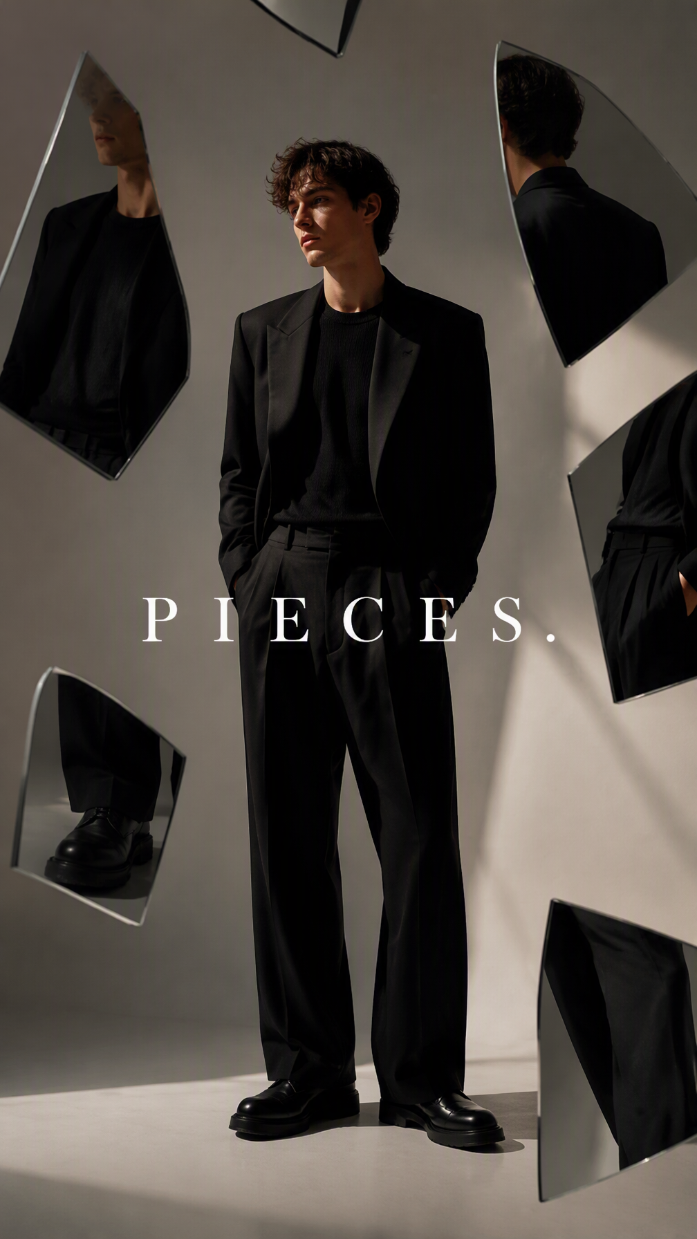 Create a premium 9:16 conceptual editorial portrait of a ...