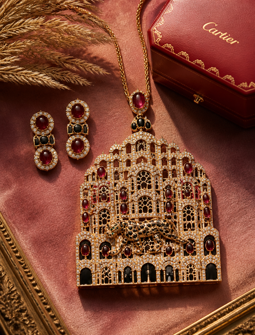 A fierce and majestic 18K rose gold pendant meticulously ...