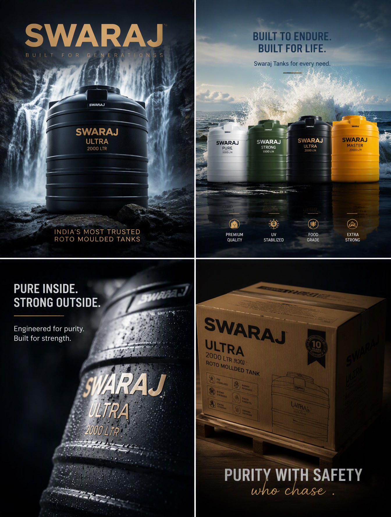 Create four connected premium realistic editorial images ...