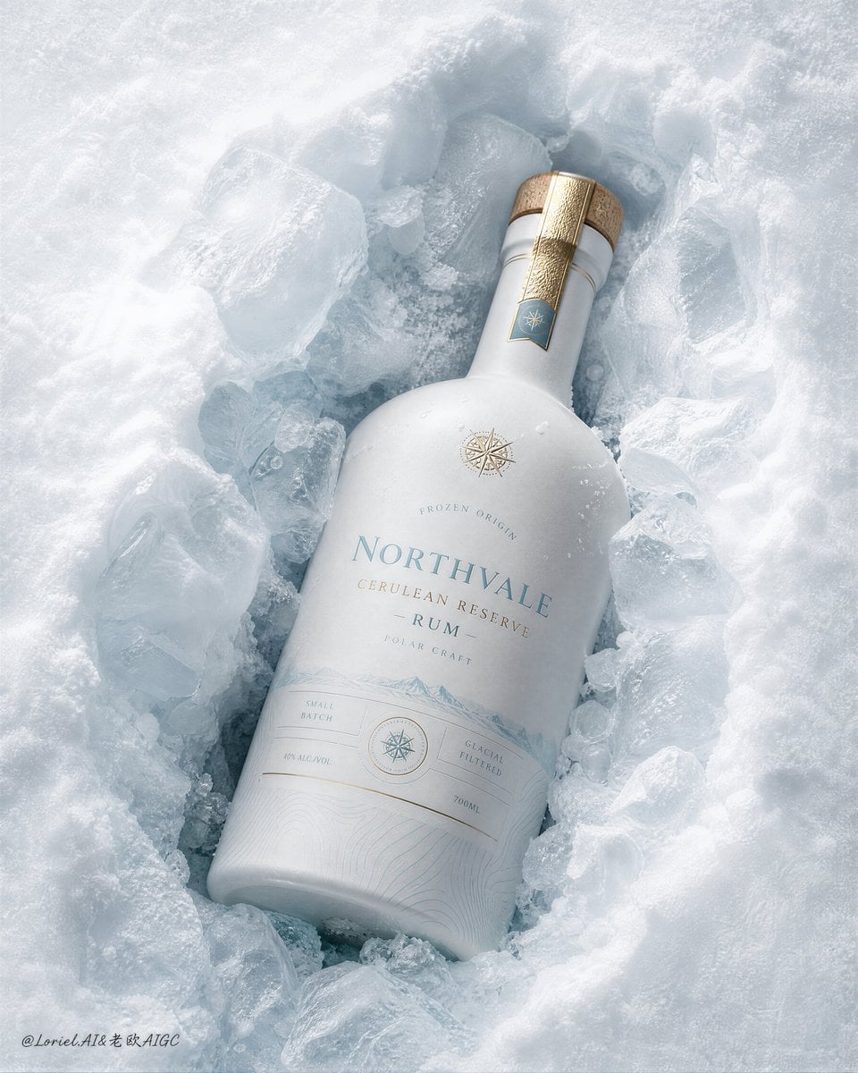 Create an ultra-premium frozen spirits advertising poster... - alternate