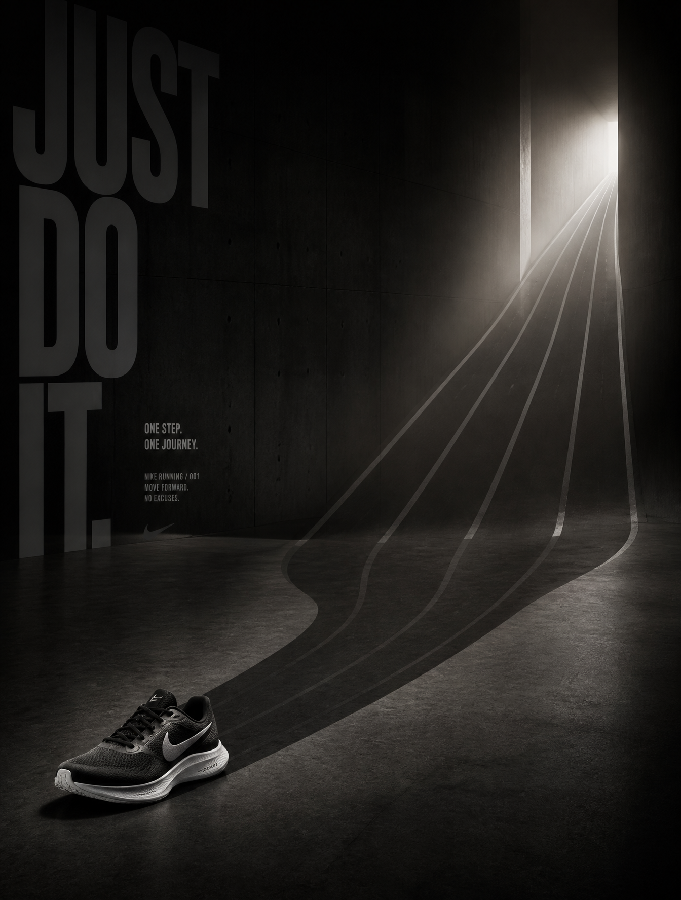 Create an exceptionally sophisticated, high-end Nike adve...