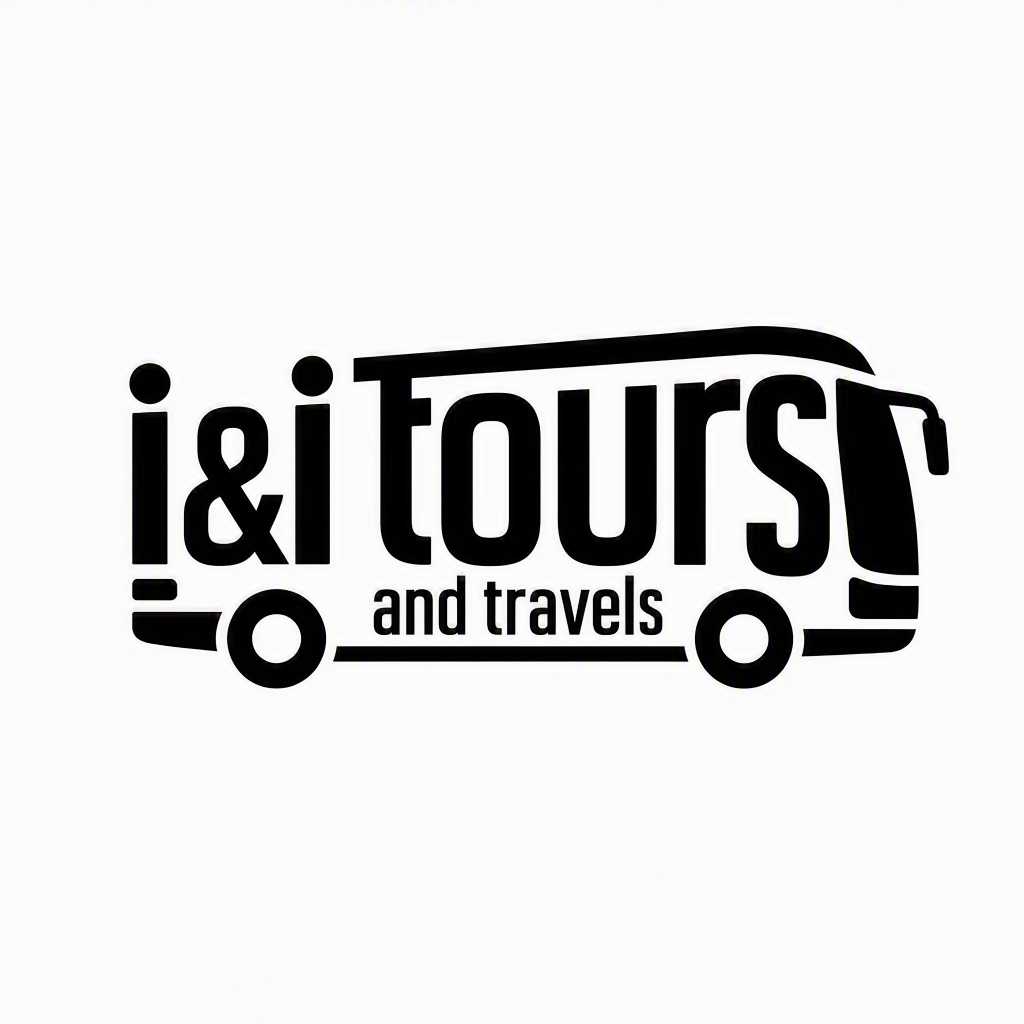 A minimalist logo design where the word "i&i tours and tr...
