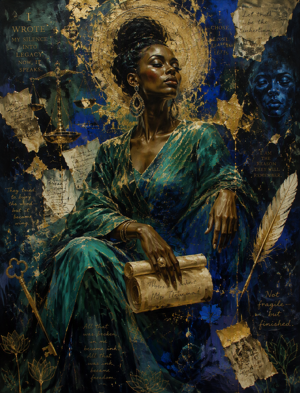 A visually striking composition portraying the testament ...