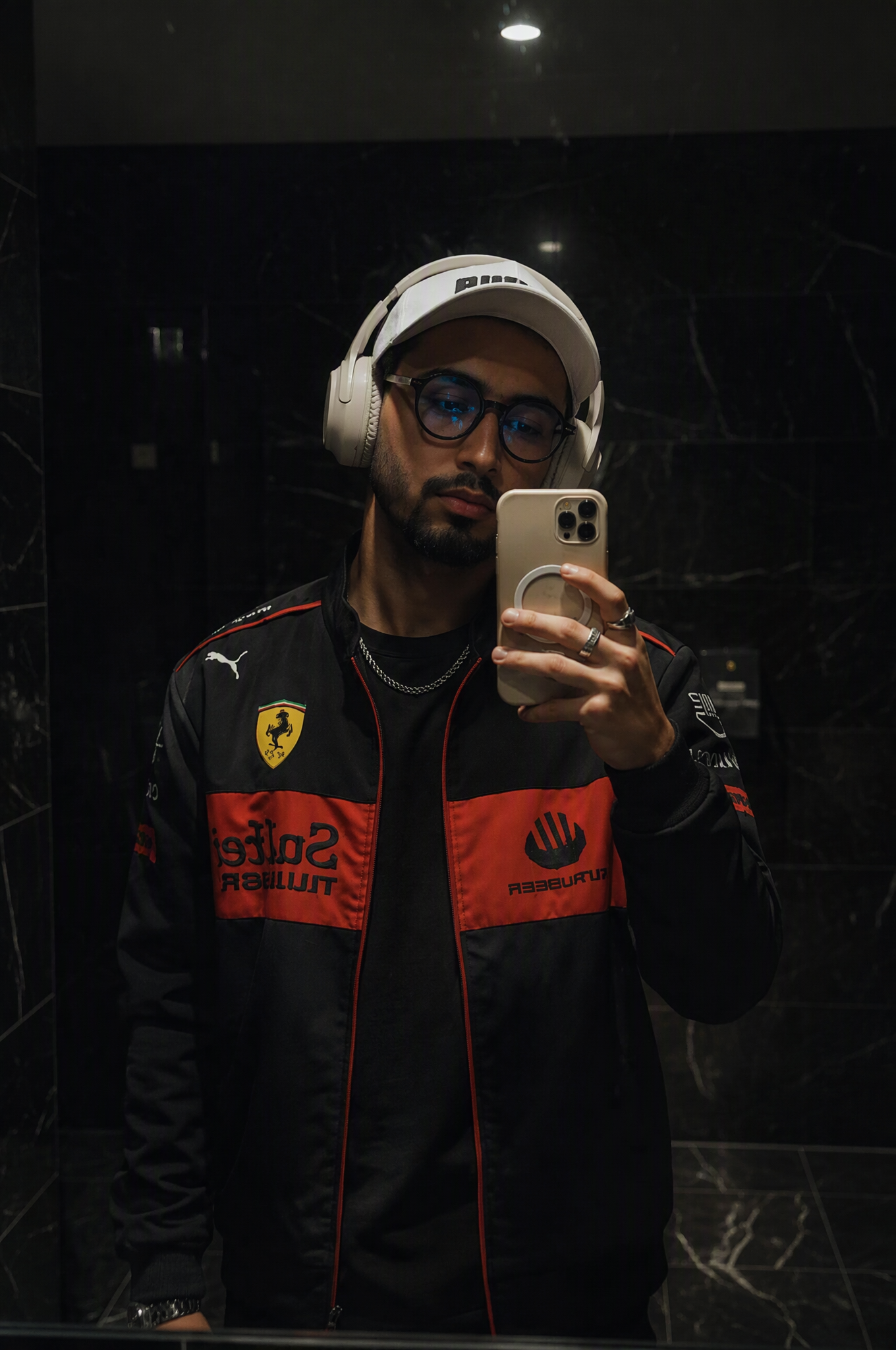 Create a hyper-realistic mirror selfie of me (use my face...