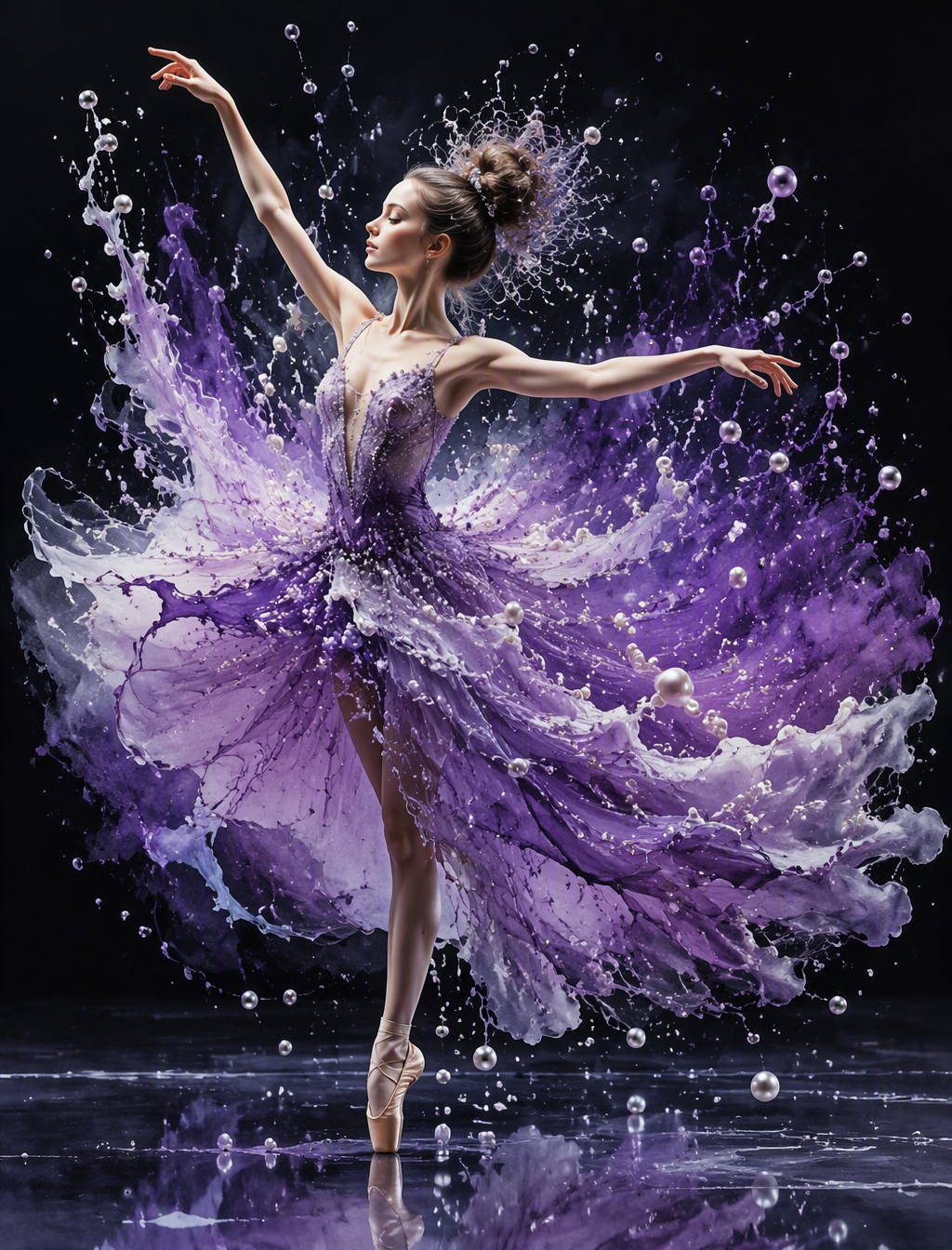 A hyper-realistic image of a beautiful young girl in a ba...