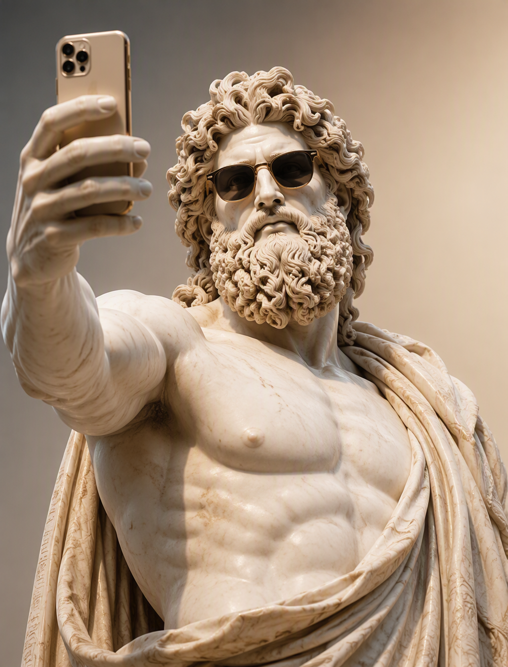 In a captivating digital art piece, a detailed classical ...