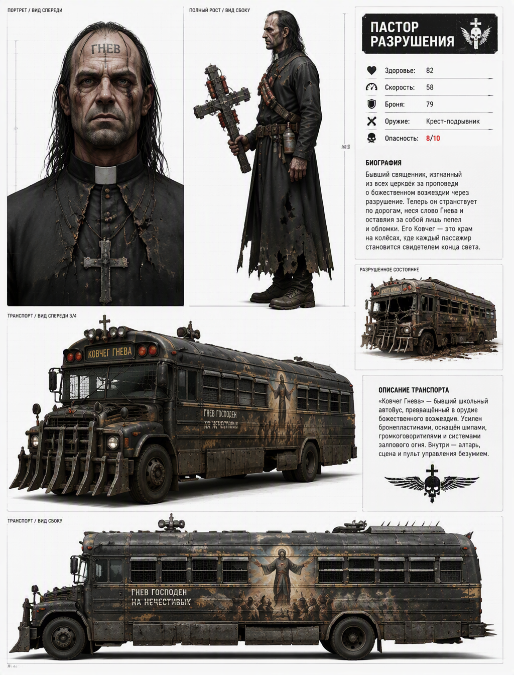 Пастор Разрушения / автобус "Ковчег Гнева"Character bible...