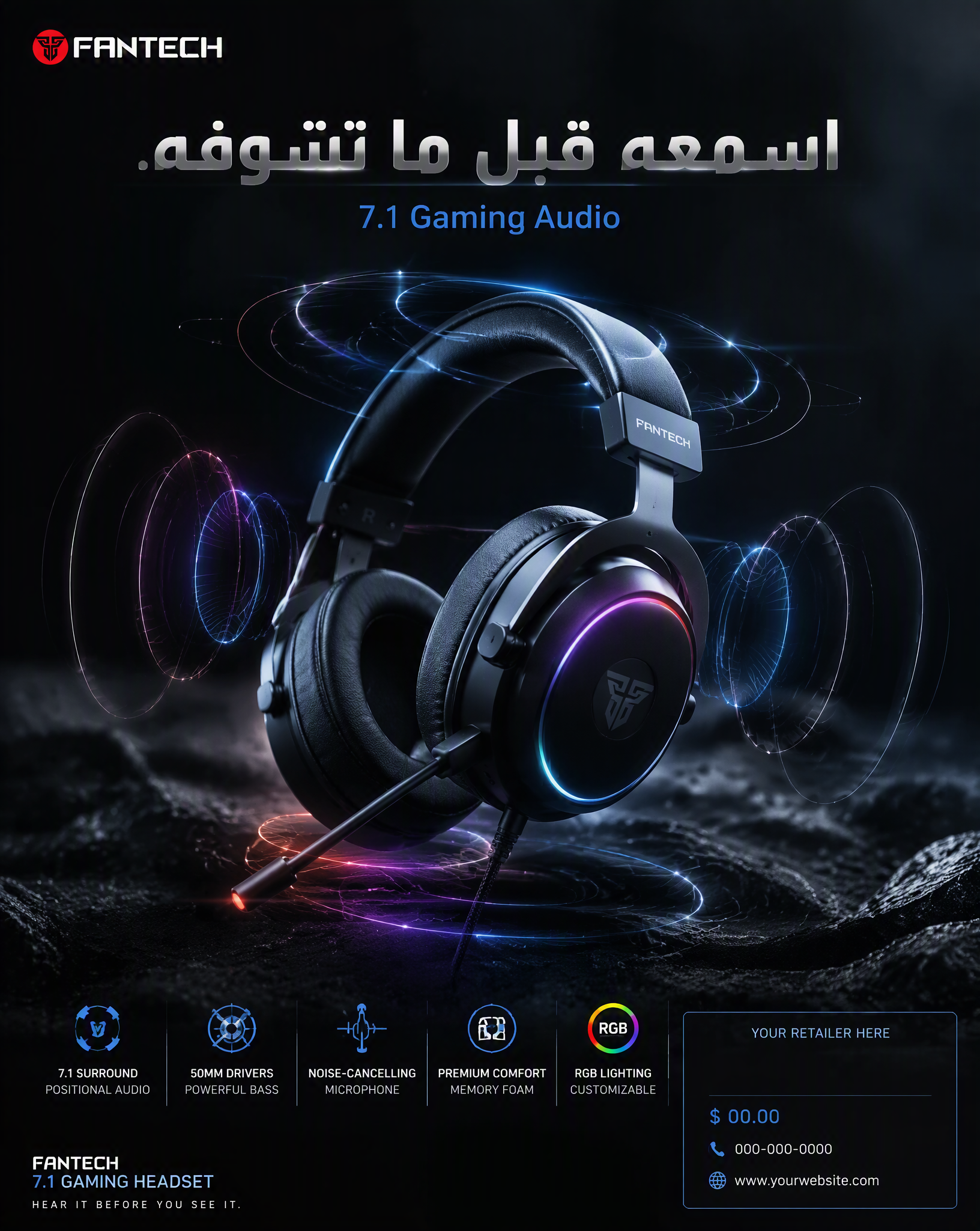 Create a cinematic premium gaming advertisement for a FAN...