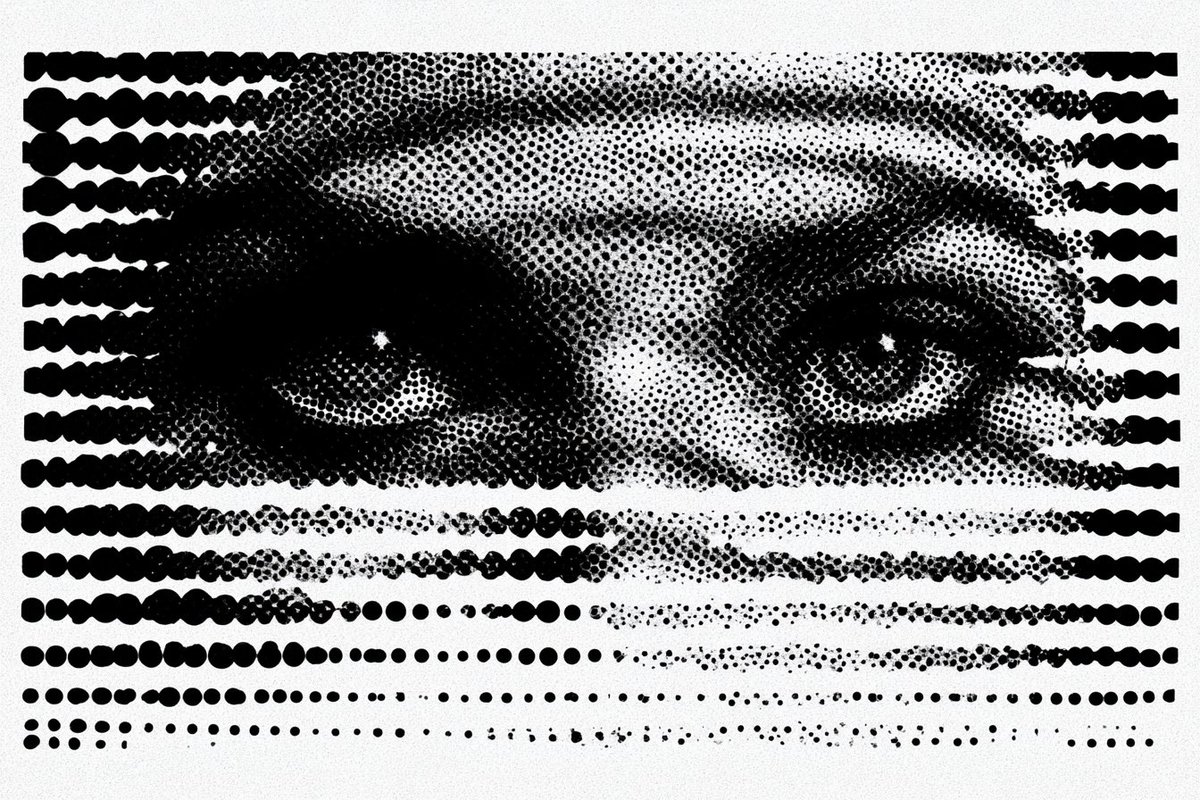 A Halftone Noir Deconstruction of [Subject], where dot pa...