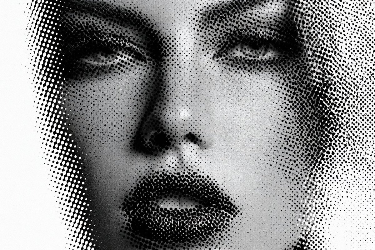 A Halftone Noir Deconstruction of [Subject], where dot pa... - alternate